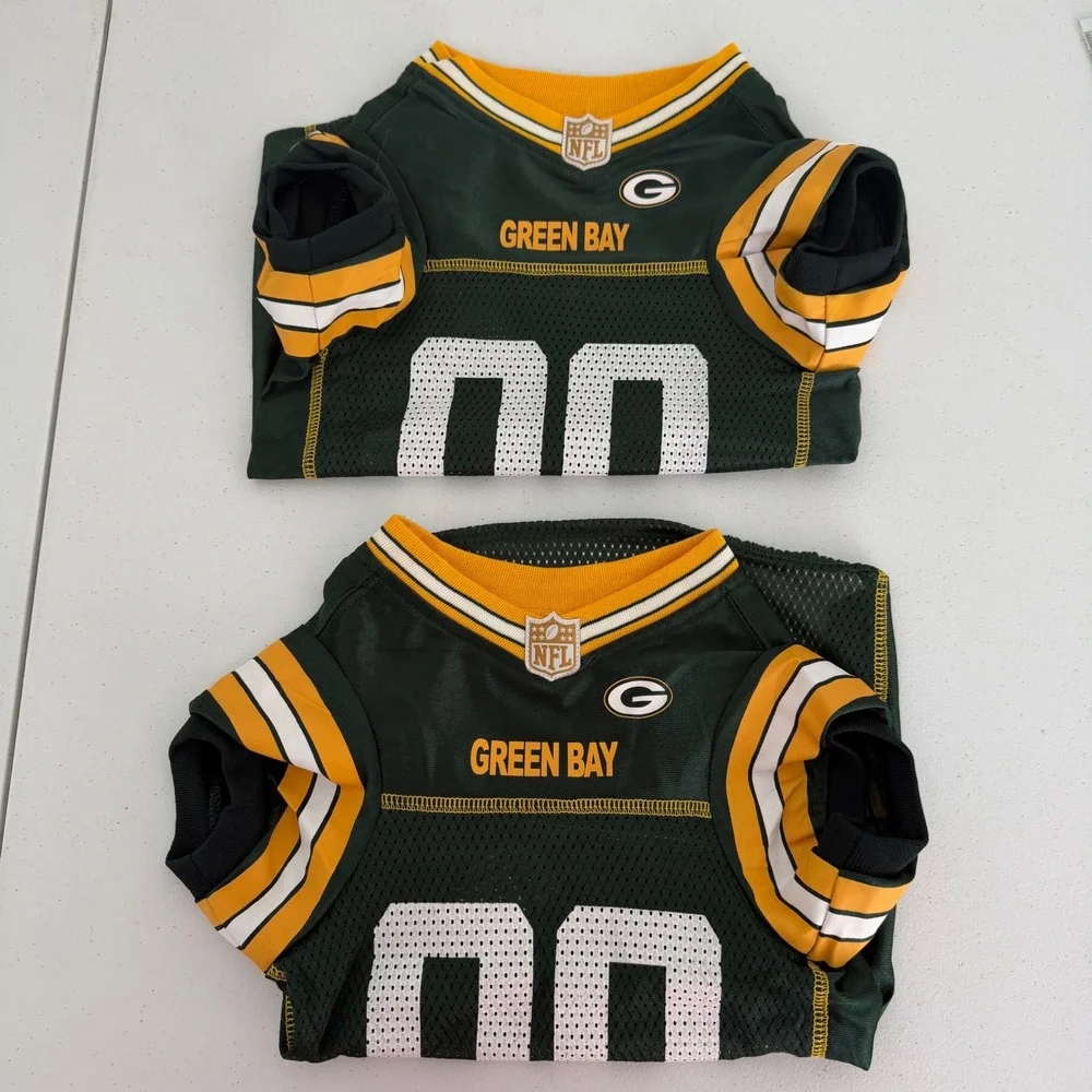 Bundle Green Bay Packers NFL Dog Jersey Size Large Football‎ Pet Apparel